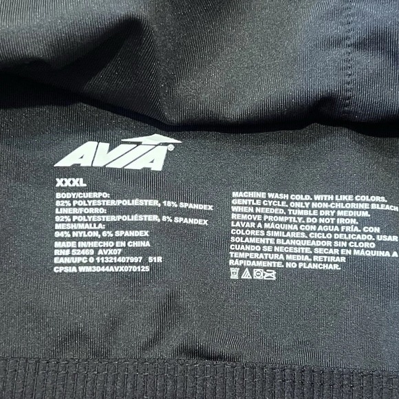 Avia Women's Plus Size XXXL Black High-Impact Sports Bra Lightly Padded - Picture 2 of 5